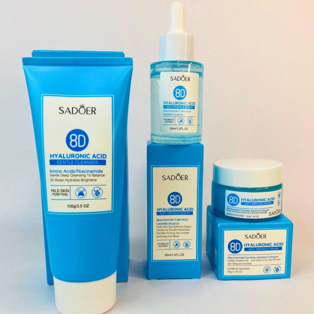 Sadōer 8D Hyaluronic Acid Skincare Combo – Cleanser Serum Cream Original B