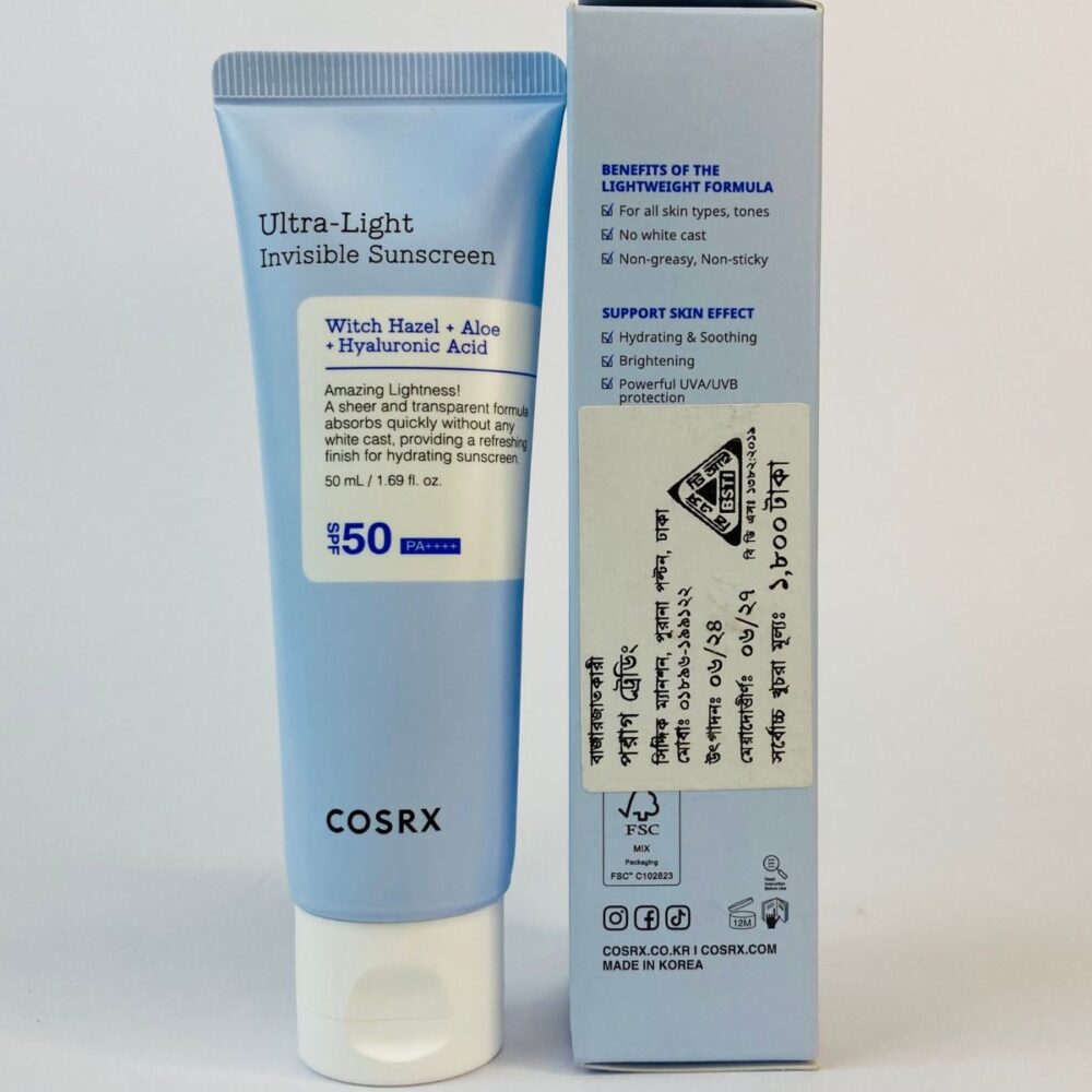 COSRX Ultra-Light Invisible Sunscreen SPF50+ PA++++ – 50ml